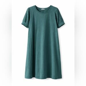 Jane & Delancey Green Lace Sleeve Shift Dress Size 1X Casual Spring